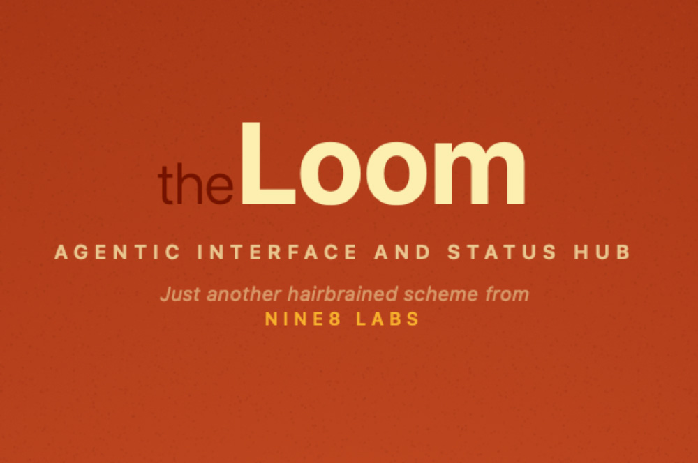 The Loom title card: an orange visual field with the white Loom galaxy mark and the words ‘THE LOOM.’