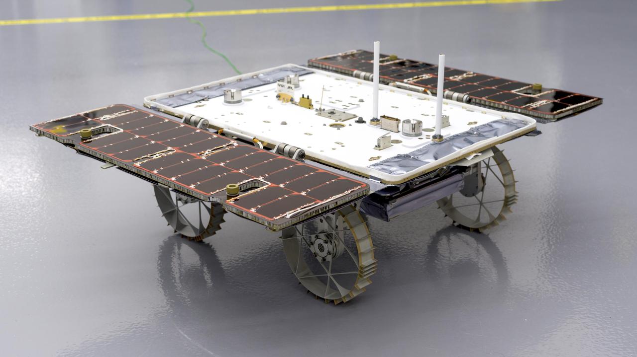 A completed rover in a clean room